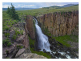 North Clear Creek Waterfall Cascading Down Cliff, Colorado-Paper Art-18,,X14,,