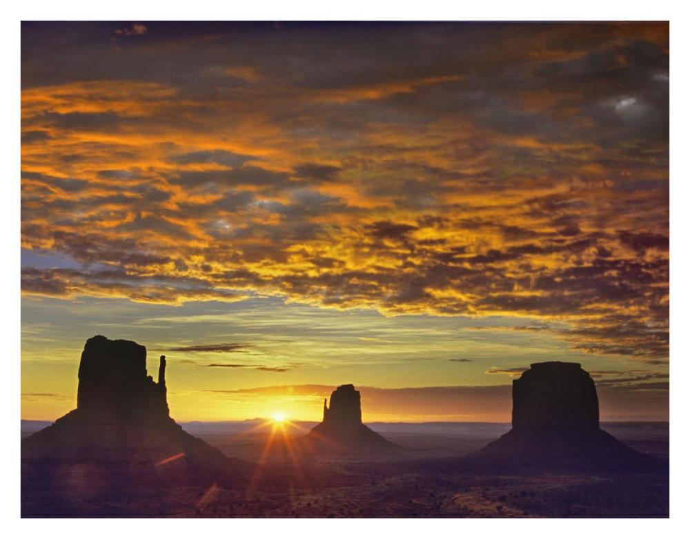 The Mittens And Merrick Butte At Sunrise, Monument Valley, Arizona-Paper Art-34,,X26,,