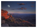 Moon Over Canyonlands National Park From Green River Overlook, Utah-Paper Art-34,,X26,,