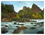 Court Of The Patriarchs Rising Above River, Zion National Park, Utah-Paper Art-42,,X32,,