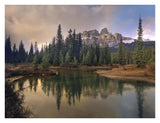 Castle Mountain And Boreal Forest Reflected In Lake, Alberta, Canada-Paper Art-34,,X26,,