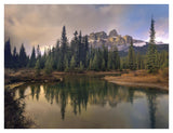 Castle Mountain And Boreal Forest Reflected In Lake, Alberta, Canada-Paper Art-42,,X32,,