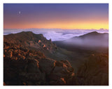 Sunrise And Crescent Moon Overlooking Haleakala Crater, Maui, Hawaii-Paper Art-18,,X14,,