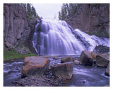 Gibbon Falls Cascading Into River, Yellowstone National Park, Wyoming-Paper Art-18,,X14,,