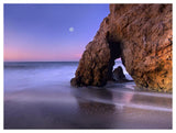 Sea Arch And Full Moon Over El Matador State Beach, Malibu, California-Paper Art-50,,X38,,