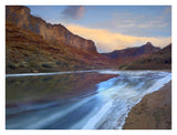 Ice On The Colorado River Beneath Sandstone Cliffs, Cataract Canyon, Utah-Paper Art-34,,X26,,