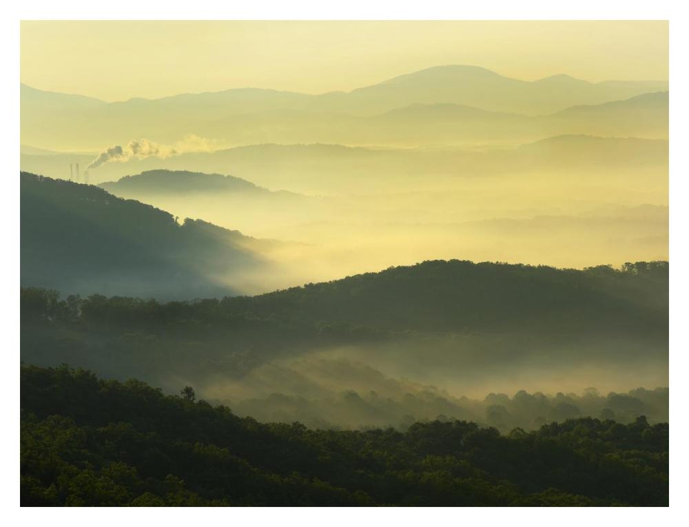 Appalachian Mountains From Doughton Park, Blue Ridge Parkway, North Carolina-Paper Art-18,,X14,,
