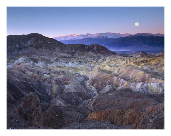 Full Moon Rising Over Zabriskie Point, Death Valley National Park, Cal ...