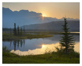 Sunset Over Miette Range And Talbot Lake, Jasper National Park, Alberta, Canada-Paper Art-37,,X30,,