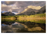 Fortress Mountain And Mt Kidd At Wedge Pond, Kananaskis Country, Alberta, Canada-Paper Art-42,,X32,,