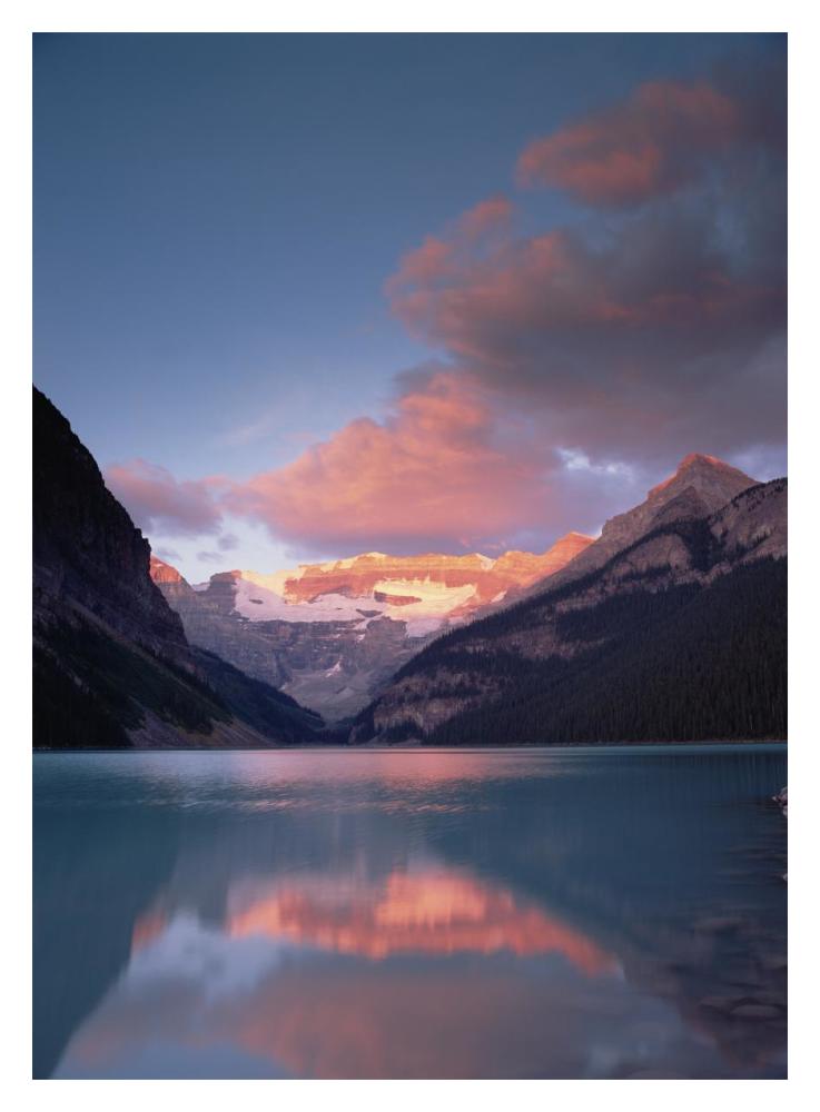 Alpenglow, Lake Louise And Victoria Glacier, Banff National Park, Alberta, Canada-Paper Art-14,,X18,,