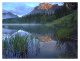 Morning Light On Mt Kidd, Mist Rising From Water, Kananaskis Country, Alberta, Canada-Paper Art-18,,X14,,