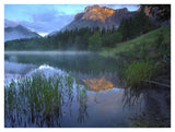 Morning Light On Mt Kidd, Mist Rising From Water, Kananaskis Country, Alberta, Canada-Paper Art-42,,X32,,