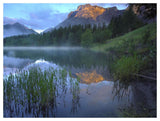 Morning Light On Mt Kidd, Mist Rising From Water, Kananaskis Country, Alberta, Canada-Paper Art-50,,X38,,