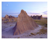 Crescent Moon Over Landscape Showing Erosional Features, Badlands National Park, South Dakota-Paper Art-30,,X24,,