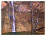 Calf Creek Falls Cascading Down Sandstone Cliff With Desert Varnish, Escalante National Monument, Utah-Paper Art-34,,X26,,