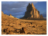 Shiprock, The Basalt Core Of An Extinct Volcano, Tuff-Breccia Ejected Boulders In Foreground, New Mexico-Paper Art-34,,X26,,