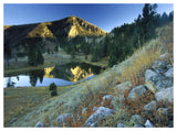 Bunsen Peak, An Ancient Volcano Cone, Reflected In Lake, Near Mammoth, Yellowstone National Park, Wyoming-Paper Art-50,,X38,,