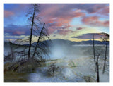 Steam Rising From Travertine Formations, Minerva Terrace, Mammoth Hot Springs, Yellowstone National Park, Wyoming-Paper Art-18,,