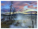 Steam Rising From Travertine Formations, Minerva Terrace, Mammoth Hot Springs, Yellowstone National Park, Wyoming-Paper Art-42,,