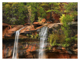Cascades Tumbling 110 Feet At Emerald Pools, Zion National Park, Utah-Paper Art-18,,X14,,