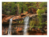 Cascades Tumbling 110 Feet At Emerald Pools, Zion National Park, Utah-Paper Art-26,,X20,,
