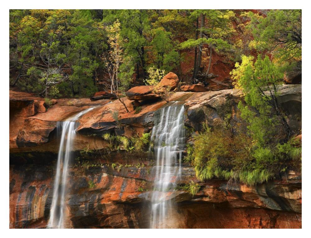 Cascades Tumbling 110 Feet At Emerald Pools, Zion National Park, Utah-Paper Art-34,,X26,,