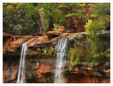 Cascades Tumbling 110 Feet At Emerald Pools, Zion National Park, Utah-Paper Art-42,,X32,,