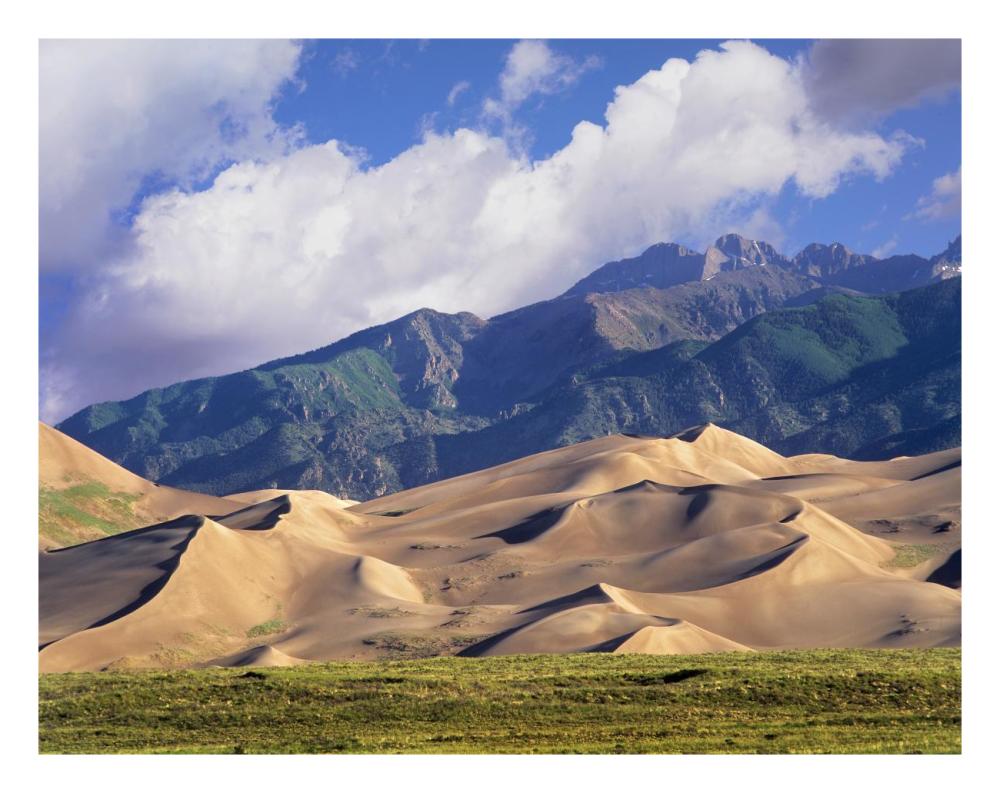 Sand Dunes With Sangre De Cristo Mountains In The Background, Great Sand Dunes National Park And Preserve, Colorado-Paper Art-26