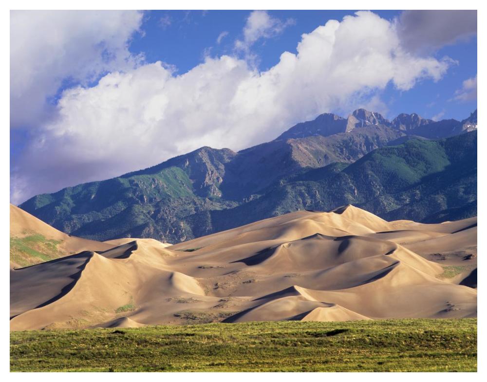 Sand Dunes With Sangre De Cristo Mountains In The Background, Great Sand Dunes National Park And Preserve, Colorado-Paper Art-50