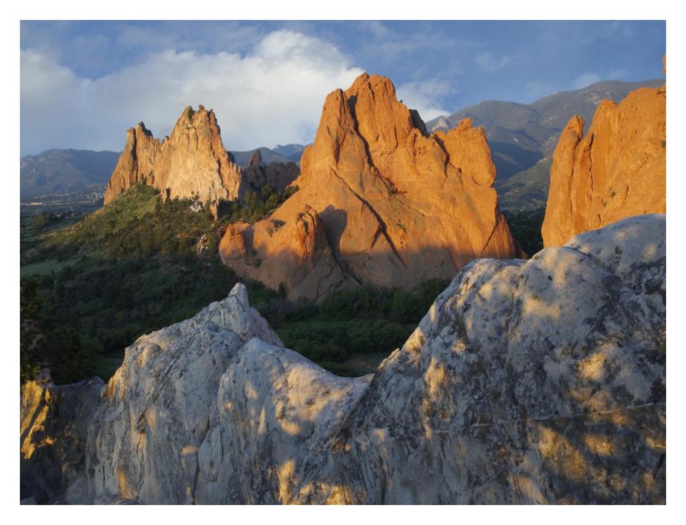 Gray Rock And South Gateway Rock, Conglomerate Sandstone Formations, Garden Of The Gods, Colorado Springs, Colorado-Paper Art-18