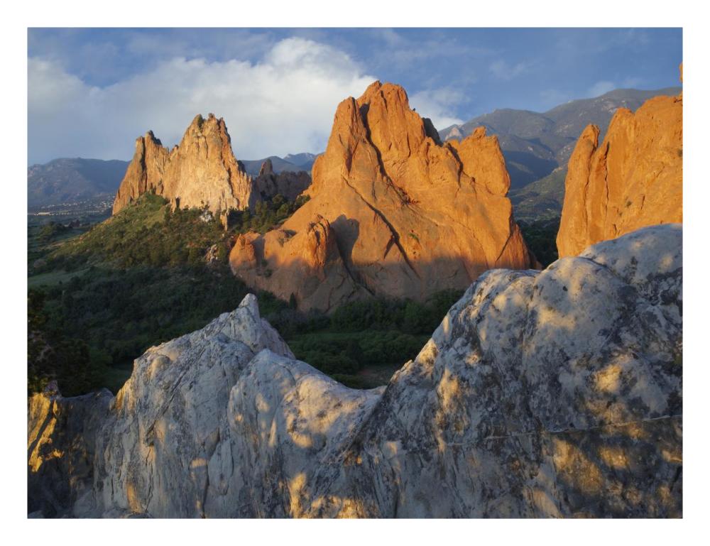 Gray Rock And South Gateway Rock, Conglomerate Sandstone Formations, Garden Of The Gods, Colorado Springs, Colorado-Paper Art-26