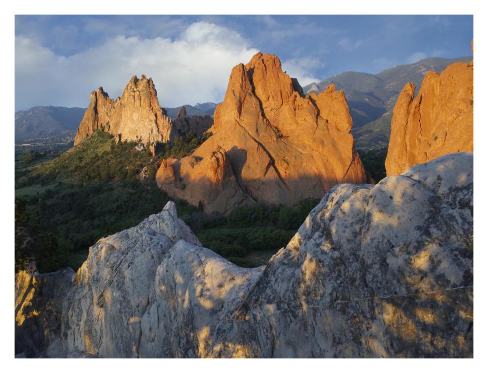 Gray Rock And South Gateway Rock, Conglomerate Sandstone Formations, Garden Of The Gods, Colorado Springs, Colorado-Paper Art-34