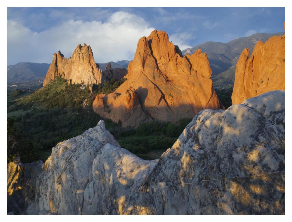 Gray Rock And South Gateway Rock, Conglomerate Sandstone Formations, Garden Of The Gods, Colorado Springs, Colorado-Paper Art-42