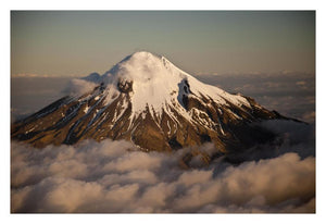 Mount Taranaki Showing Western Flanks Of Dormant Volcano Above Clouds, New Zealand-Paper Art-32X22