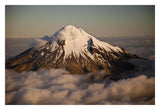 Mount Taranaki Showing Western Flanks Of Dormant Volcano Above Clouds, New Zealand-Paper Art-32X22