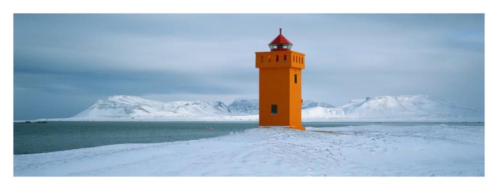 Krossnes Lighthouse, Iceland-Paper Art-38,,X14,,
