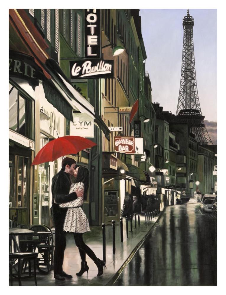 Romance In Paris (Detail)-Paper Art-26,,X34,,