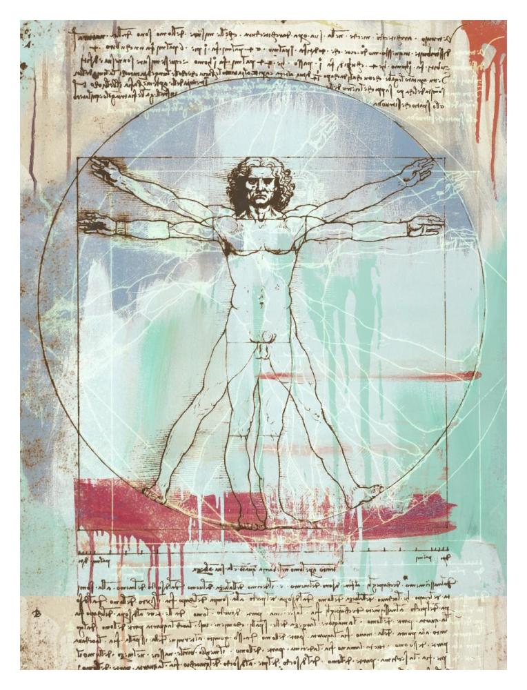 Vitruvian Man 2.0-Paper Art-14,,X18,,