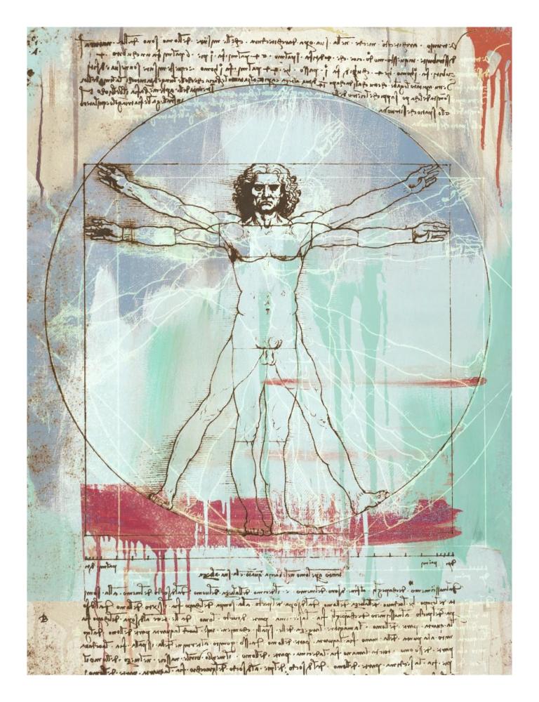 Vitruvian Man 2.0-Paper Art-20,,X26,,