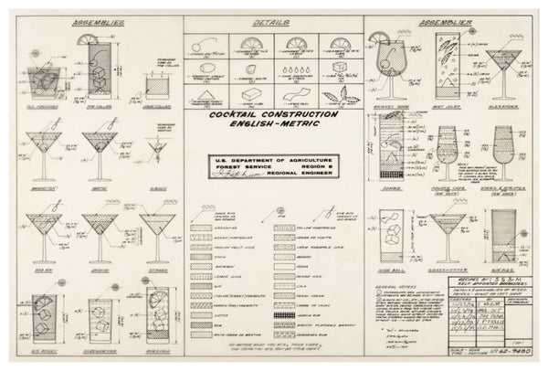 The Cocktail Construction Chart, U.S. National Forest Service, 1974-Pa ...