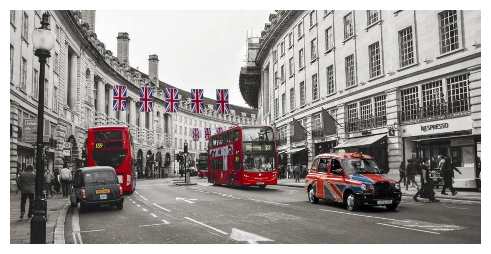Buses And Taxis In Oxford Street, London-Paper Art-50,,X26,,