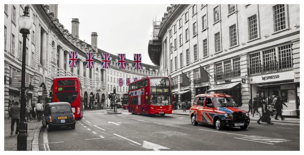 Buses And Taxis In Oxford Street, London-Paper Art-74,,X38,,