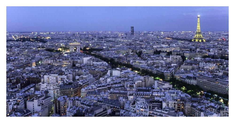 Aerial View Of Paris At Dusk-Paper Art-38,,X20,,