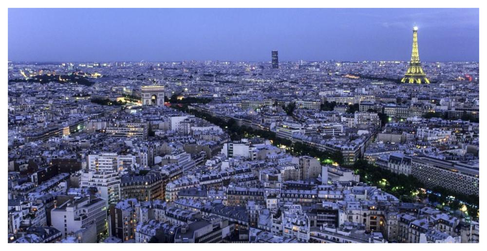 Aerial View Of Paris At Dusk-Paper Art-62,,X32,,