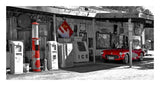 Vintage Gas Station On Route 66-Paper Art-26,,X14,,