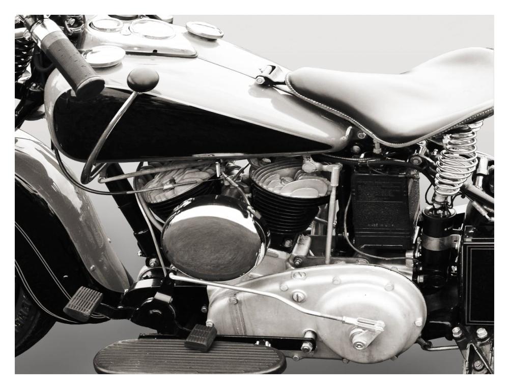 Vintage American V-Twin Engine (Detail)-Paper Art-18,,X14,,