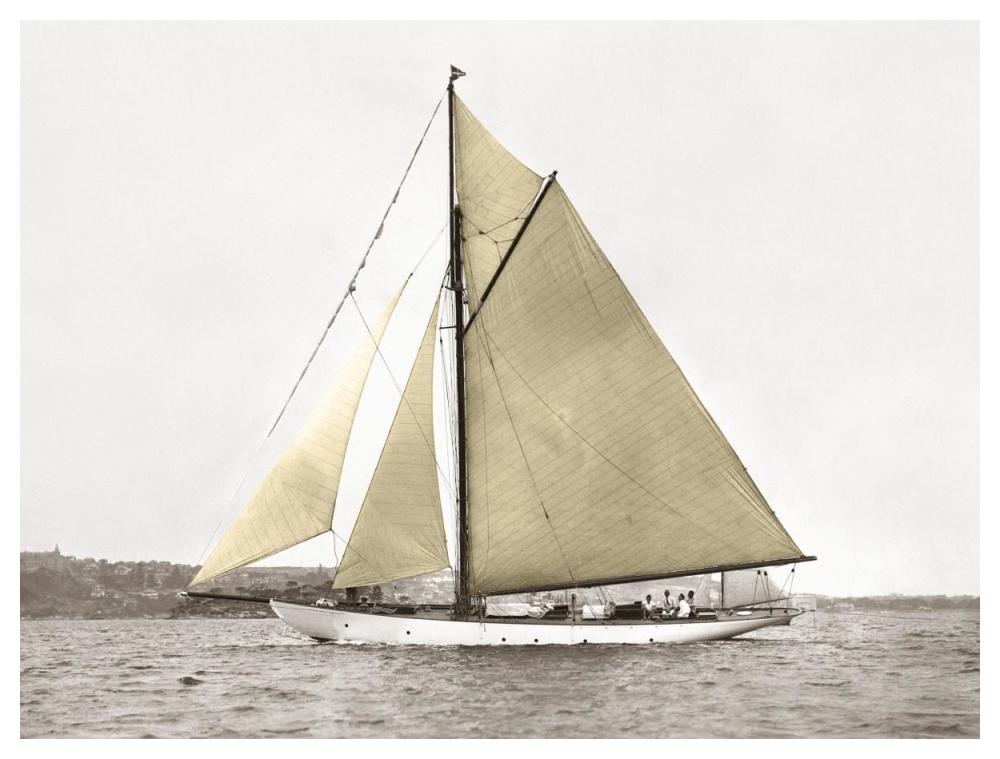 Yacht On Sydney Harbour-Paper Art-50,,X38,,