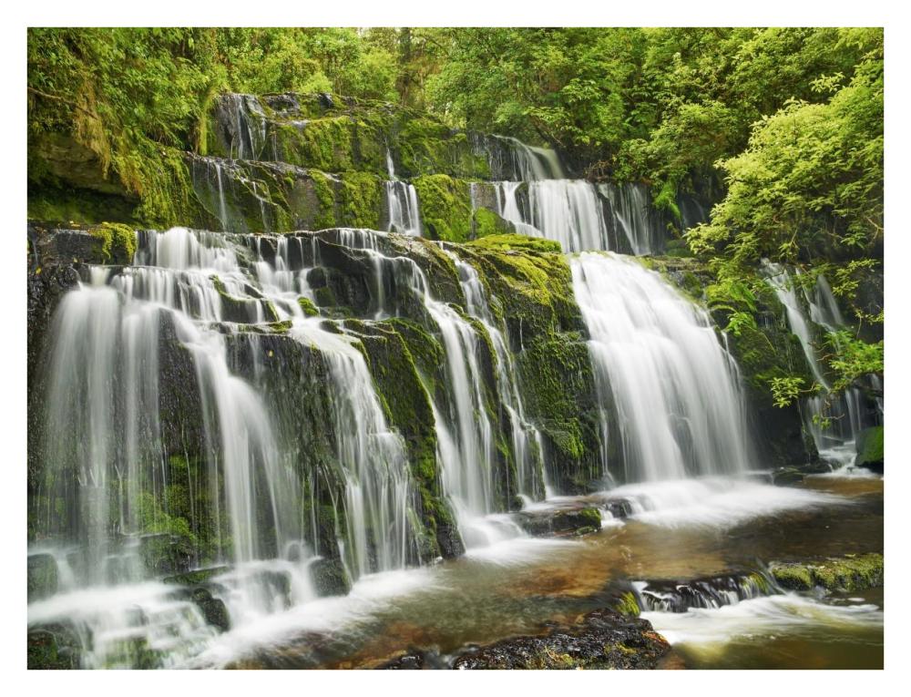 Waterfall Purakaunui Falls, New Zealand-Paper Art-34,,X26,,