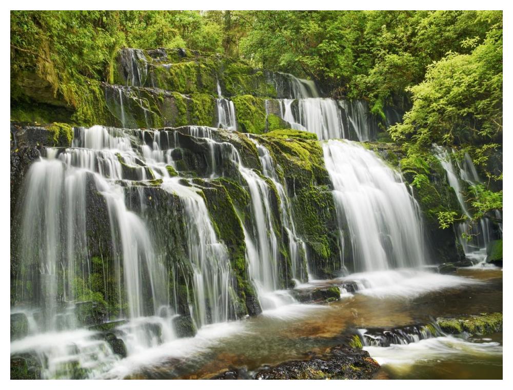 Waterfall Purakaunui Falls, New Zealand-Paper Art-50,,X38,,